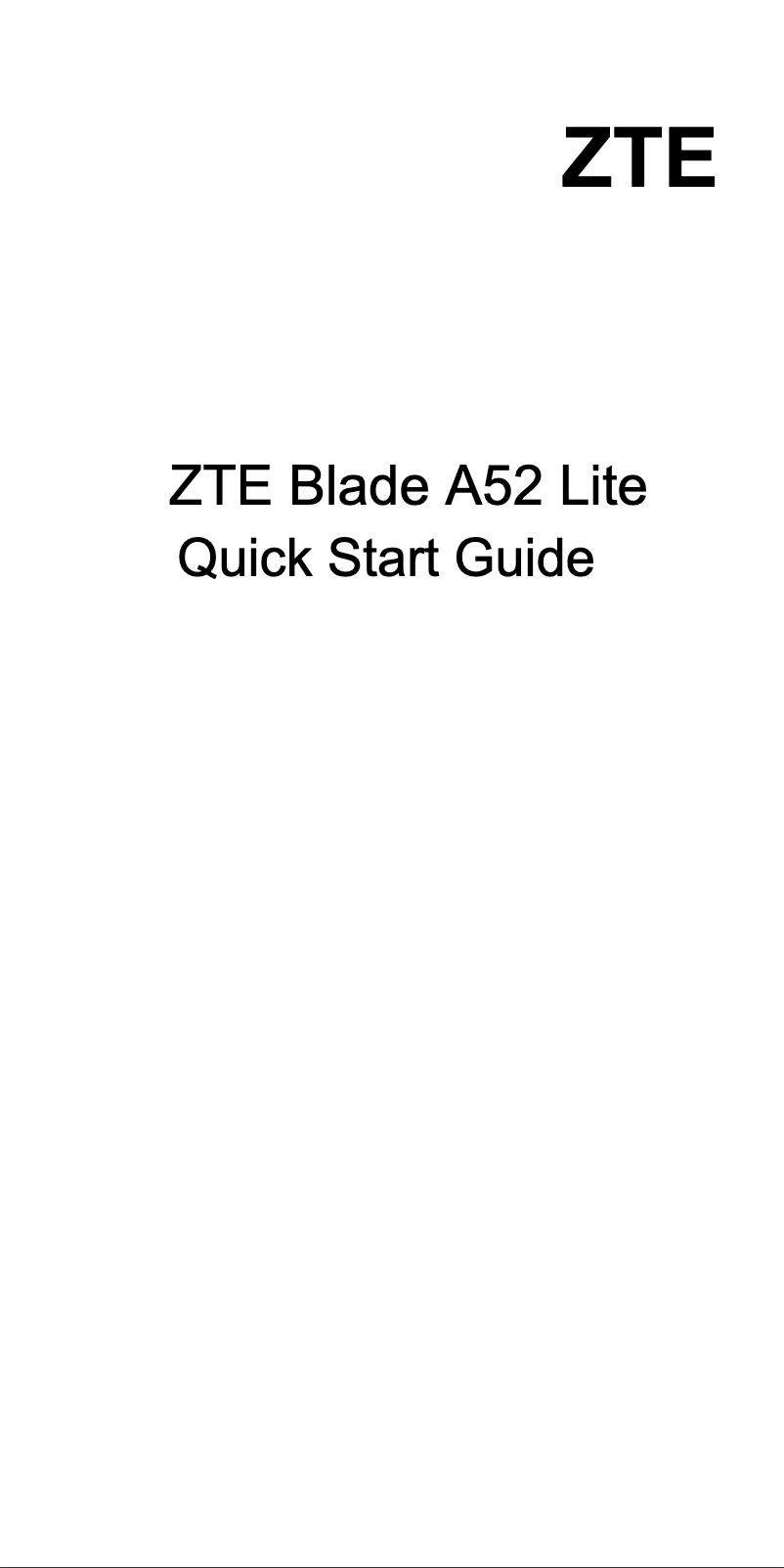Image de la première page du manuel de l'appareil Blade A52 Lite