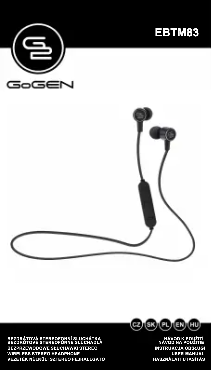 Page 1 de la notice Manuel utilisateur GoGen EBTM83