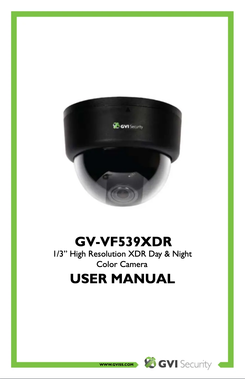 Página 1 del manual Manual de usuario GVI Security GV-VF539XDR