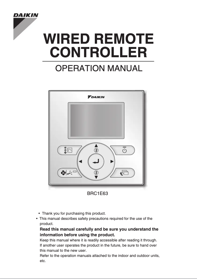 Imagen de la primera página del manual del dispositivo BRC1E63