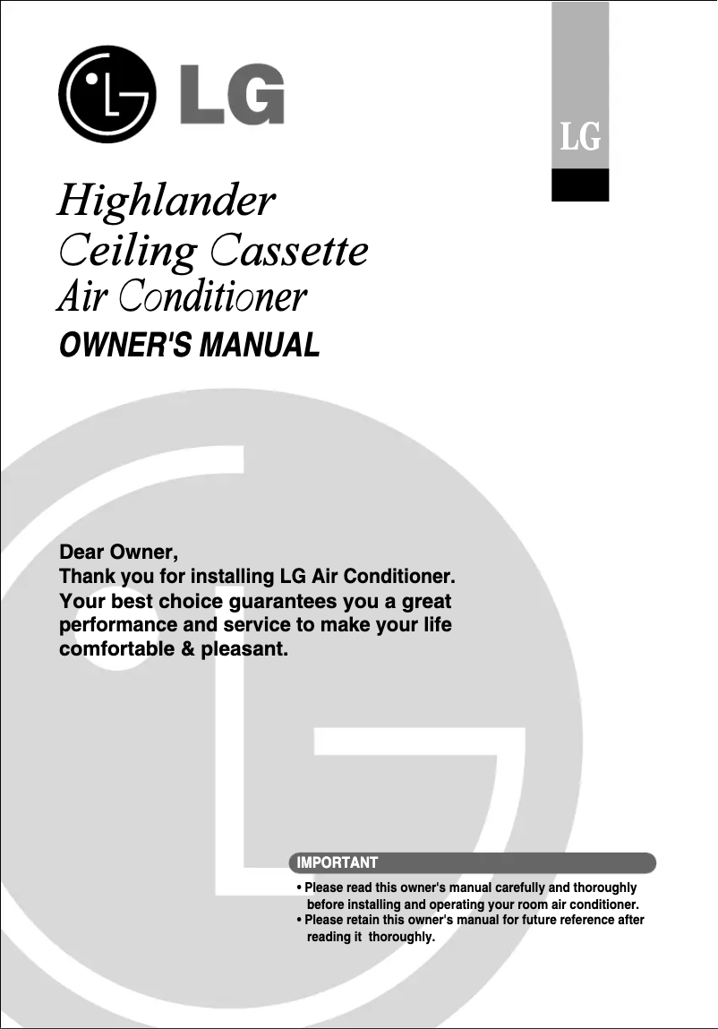 Page 1 de la notice Manuel utilisateur LG JTNC488MLF0