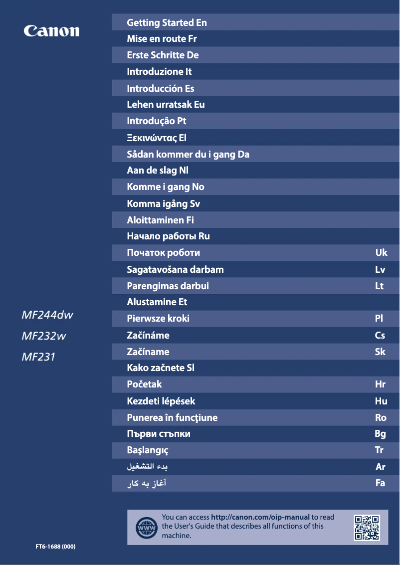 Page 1 de la notice Manuel utilisateur Canon i-Sensys MF232W