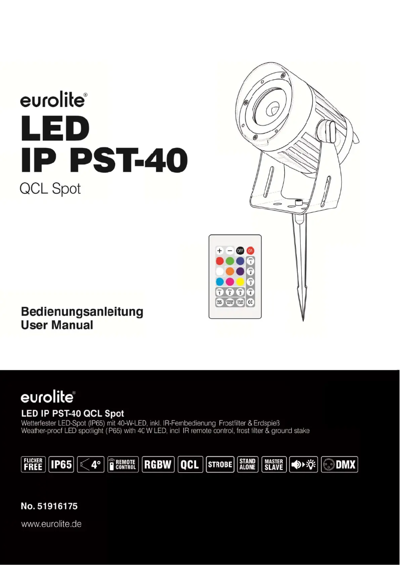 Image de la première page du manuel de l'appareil LED IP PST-40