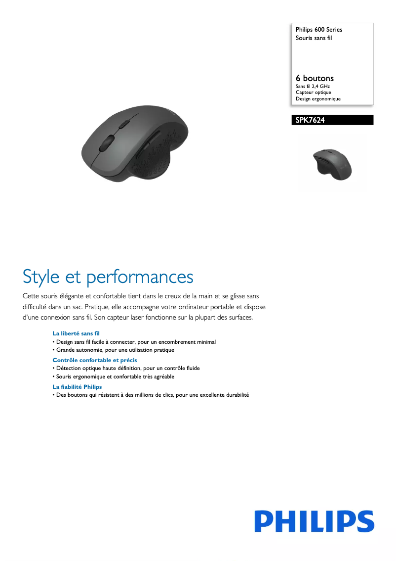 Page 1 of the manual User Manual Philips SPK7624