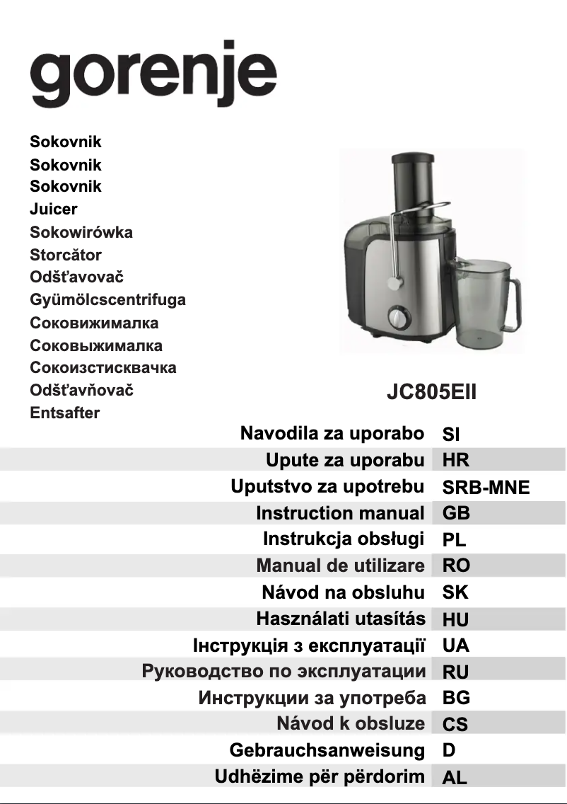 Image de la première page du manuel de l'appareil JC805EII