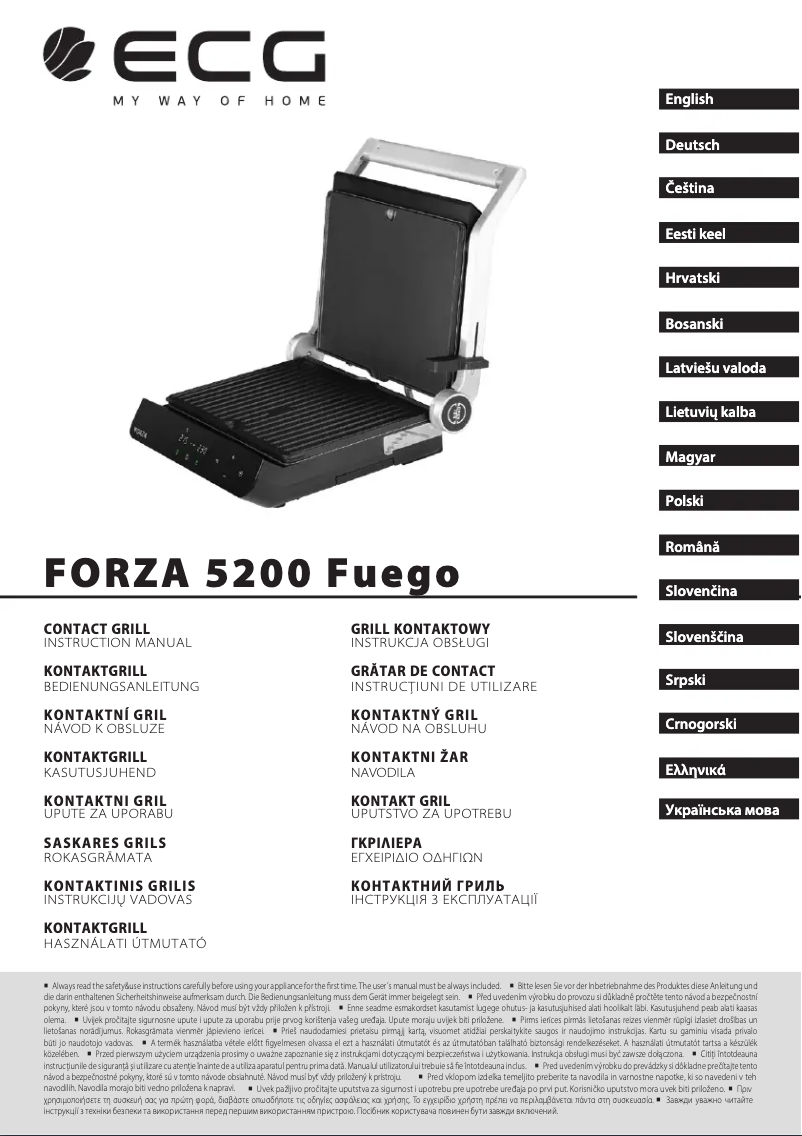 Page 1 de la notice Manuel utilisateur ECG FORZA 5200 Fuego
