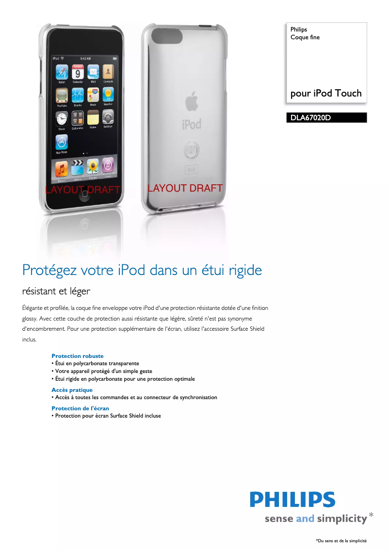 Page 1 de la notice Manuel utilisateur Philips DLA67020D