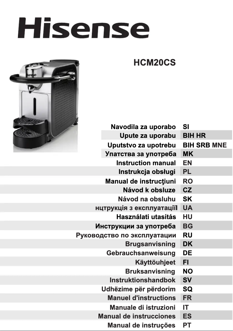 Image de la première page du manuel de l'appareil HCM20CS