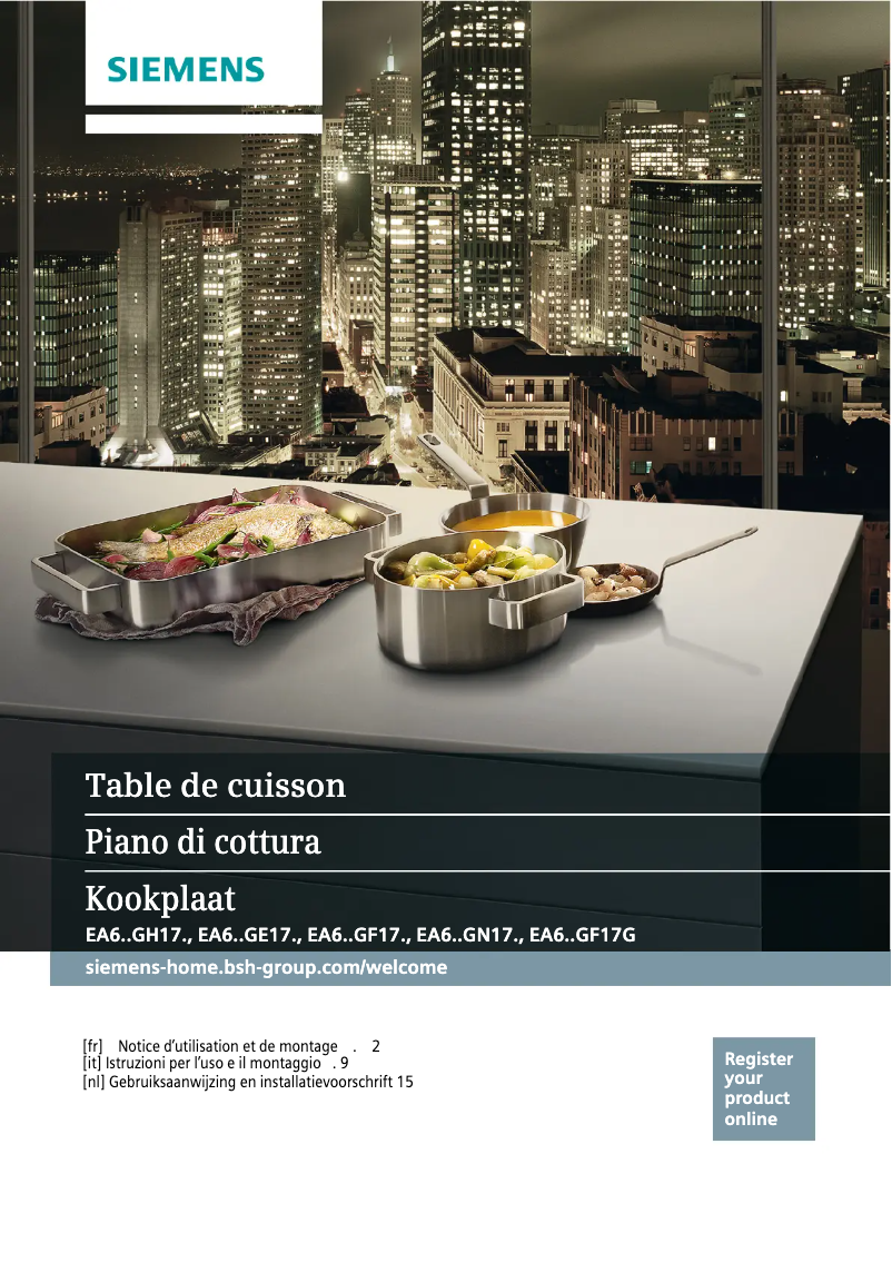 Page 1 de la notice Manuel utilisateur Siemens EA645GE17C