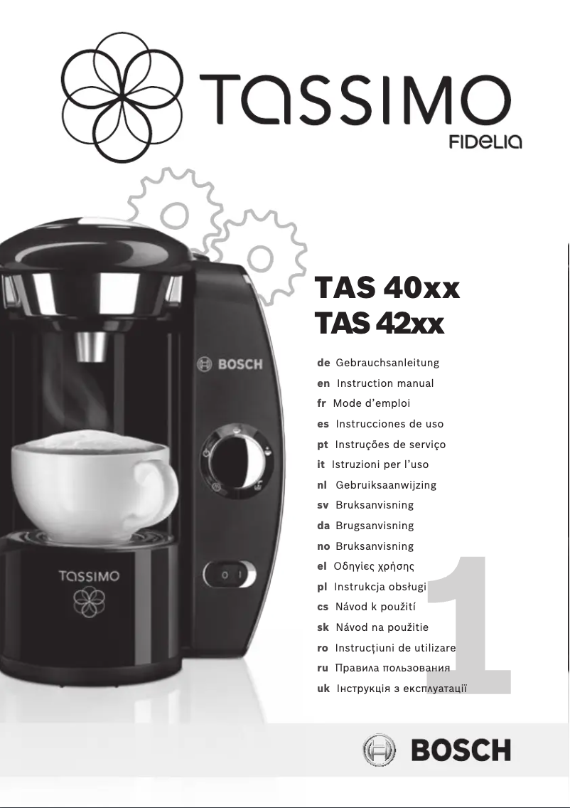 Image de la première page du manuel de l'appareil Tassimo Fidelia TAS4017