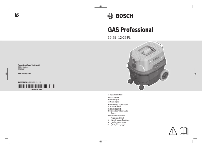 Page n°1 - Manuel utilisateur Bosch GAS 12-25 PL Professional