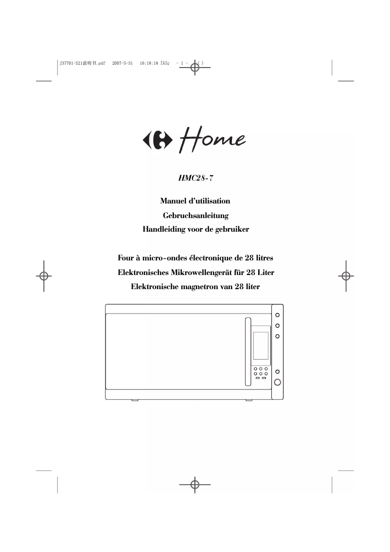 Página 1 del manual Manual de usuario Carrefour Home HMC28-7