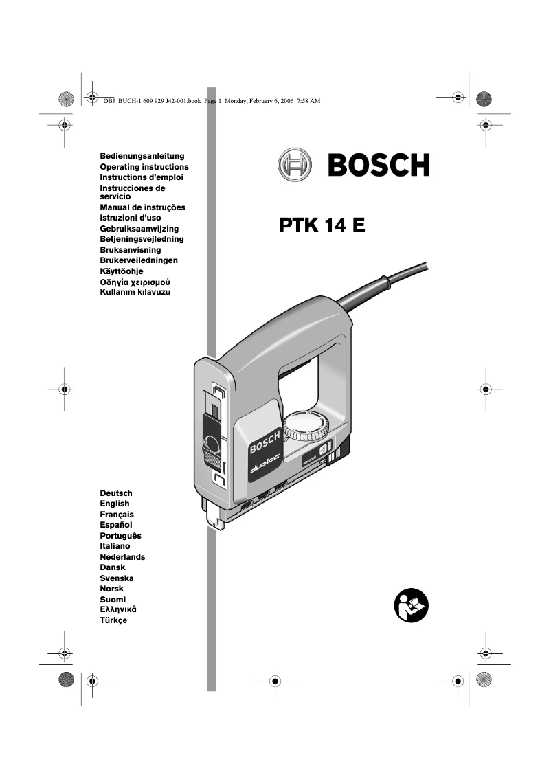 Page n°1 - Manuel utilisateur Bosch PTK 14 E