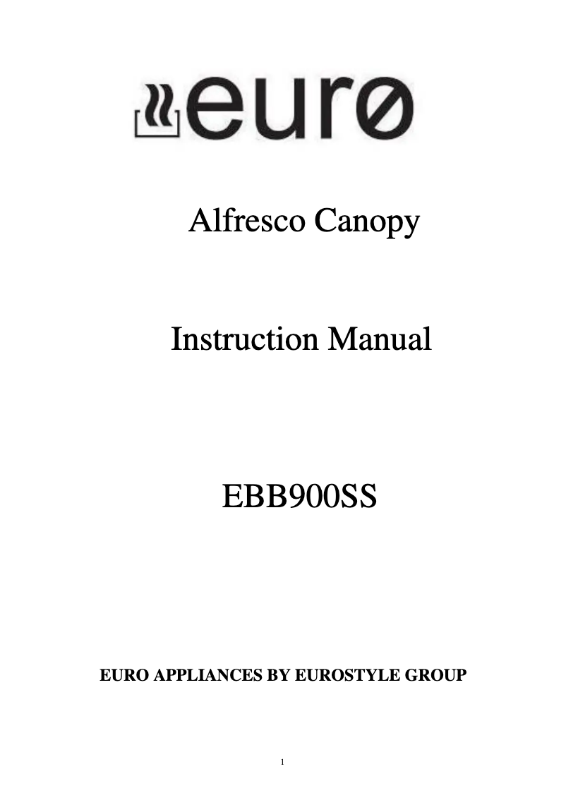 Page 1 de la notice Manuel utilisateur Euro Appliances EBB900SS