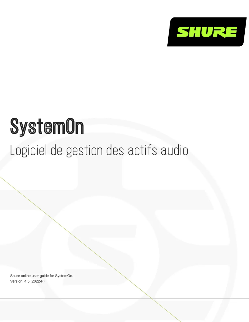 Page n°1 - Manuel utilisateur Shure SystemOn