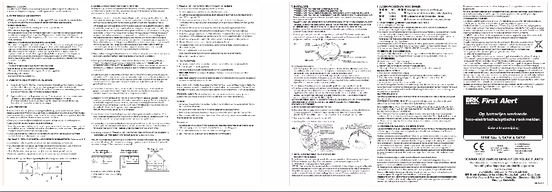 Page 1 de la notice Manuel utilisateur First Alert SA700