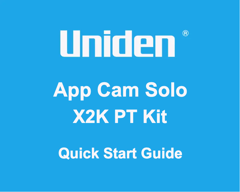 Image de la première page du manuel de l'appareil App Cam SOLO X2K PT Kit