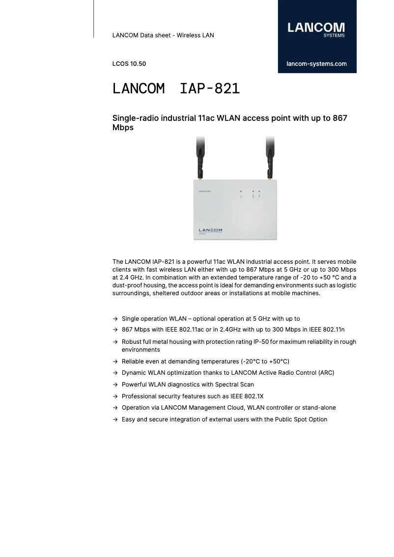 Image de la première page du manuel de l'appareil IAP-821