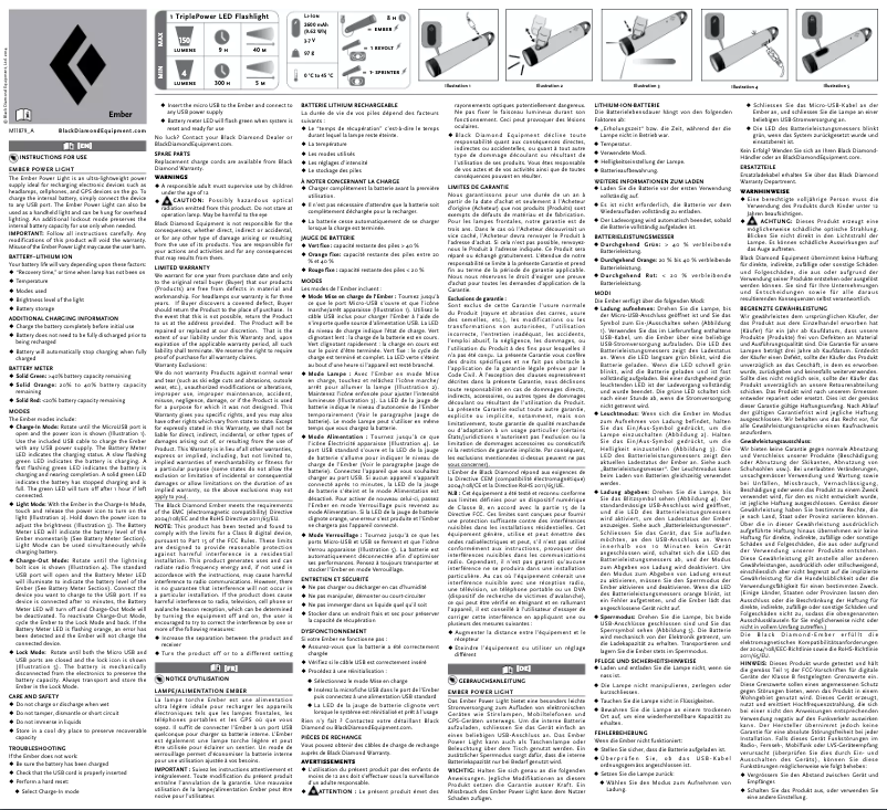 Page 1 de la notice Manuel utilisateur Black Diamond Ember