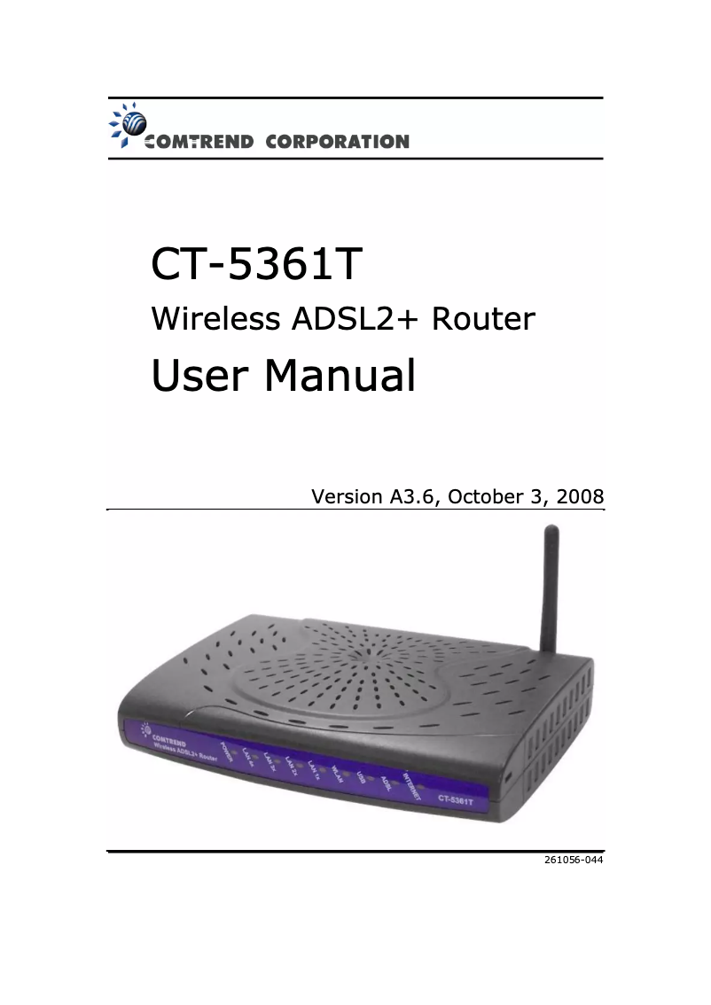 Page n°1 - Manuel utilisateur Comtrend CT-5361T