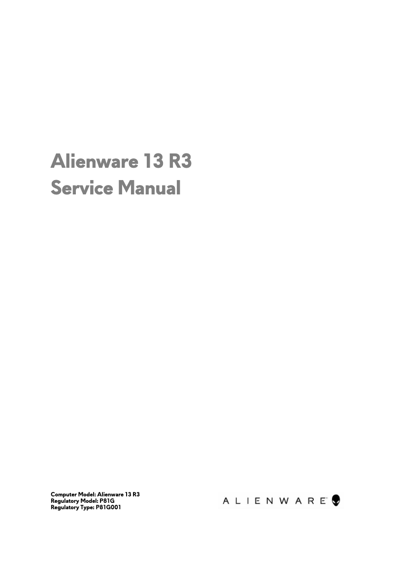 Page n°1 - Manuel utilisateur Alienware 13 R3