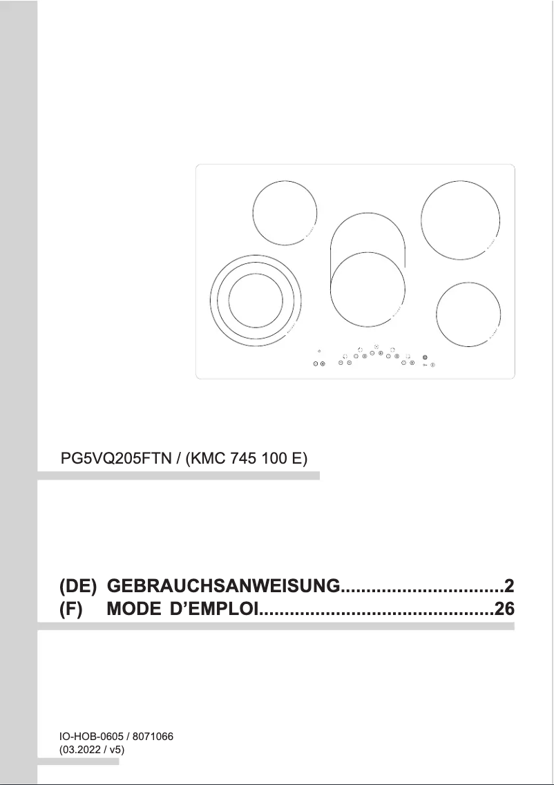 Página 1 del manual Manual de usuario Amica KMC 745 100 E