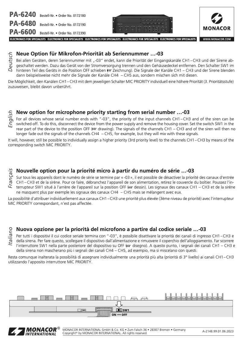 Image de la première page du manuel de l'appareil PA-6240
