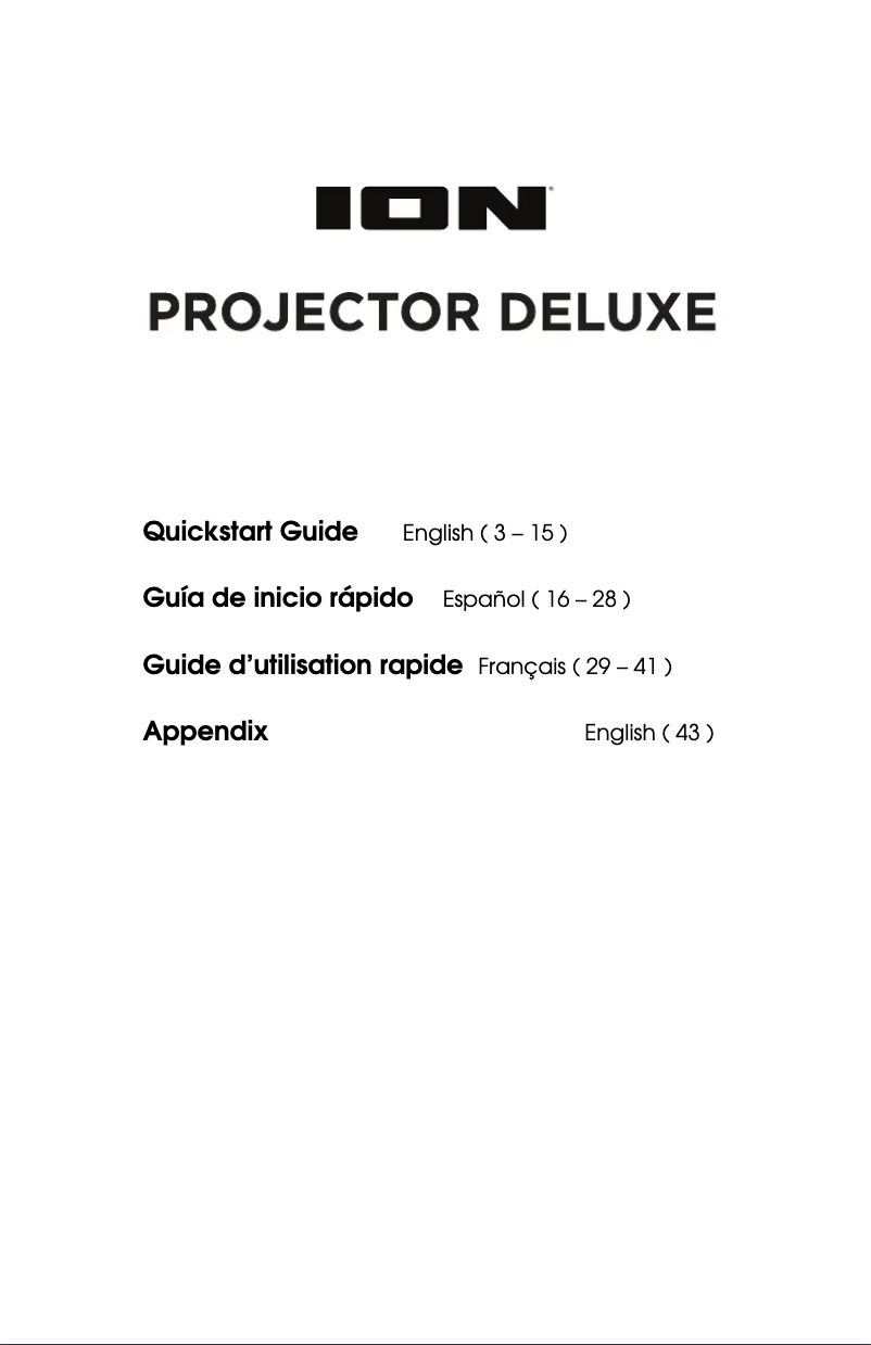 Page 1 de la notice Guide de démarrage rapide ION Projector Deluxe