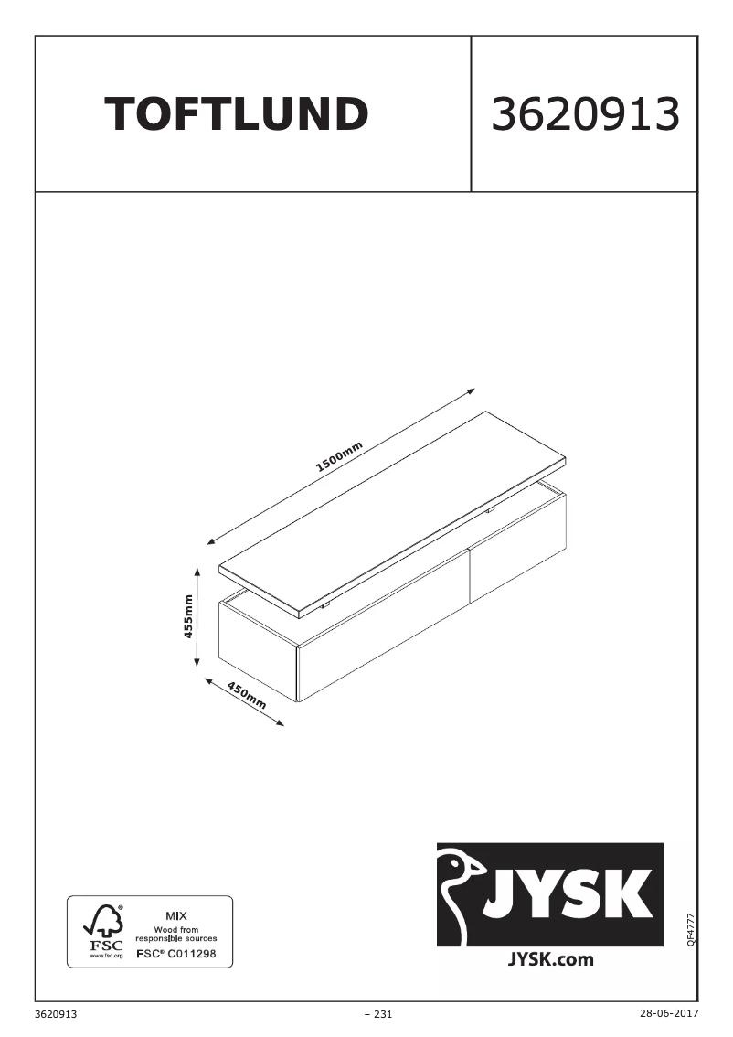 Página 1 del manual Manual de usuario JYSK Toftlund