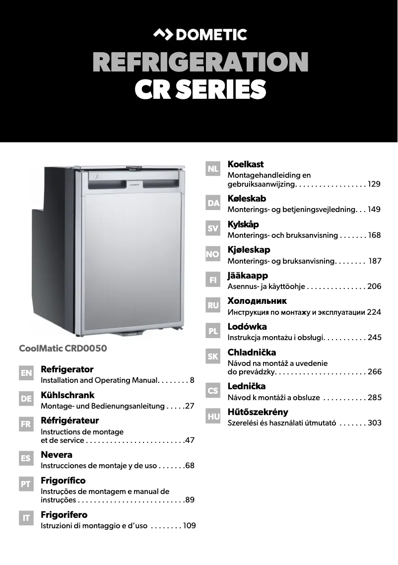 Page 1 de la notice Manuel utilisateur Dometic CoolMatic CRD 50S