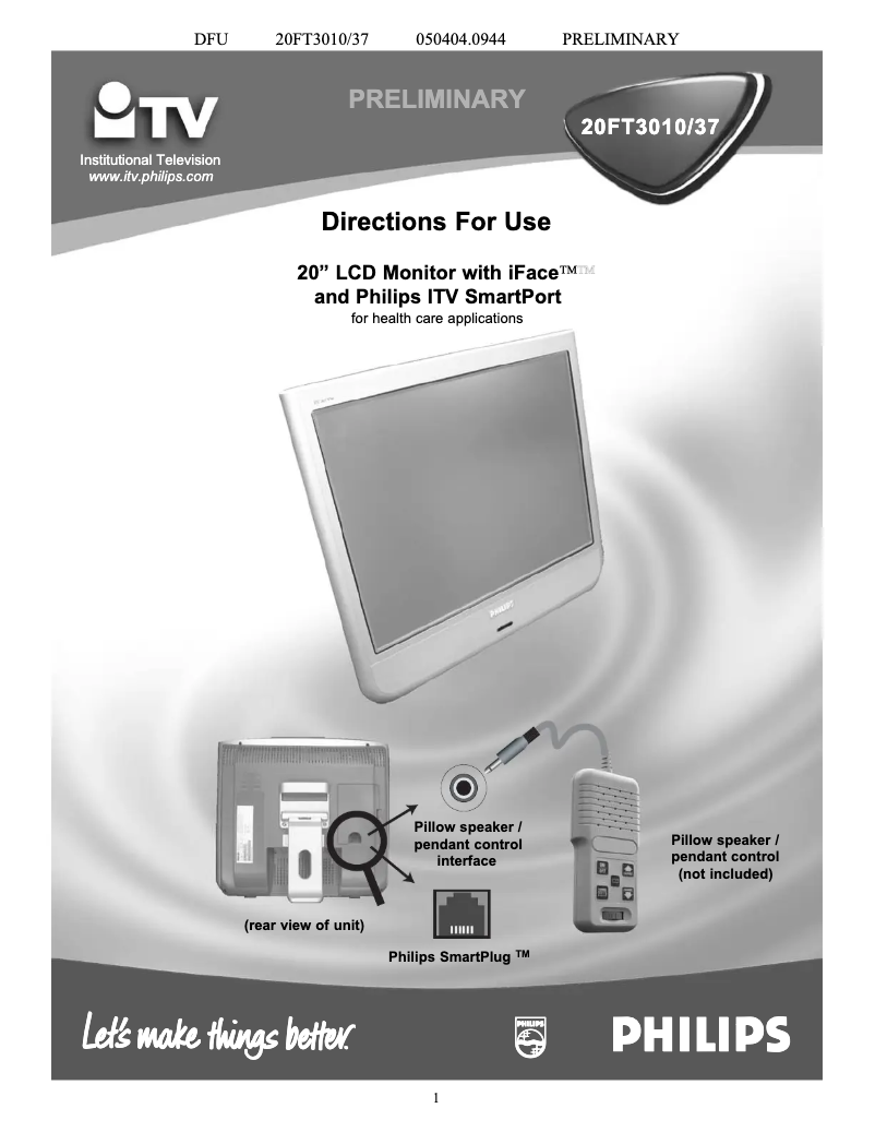 Página 1 del manual Manual de usuario Philips 20FT3010