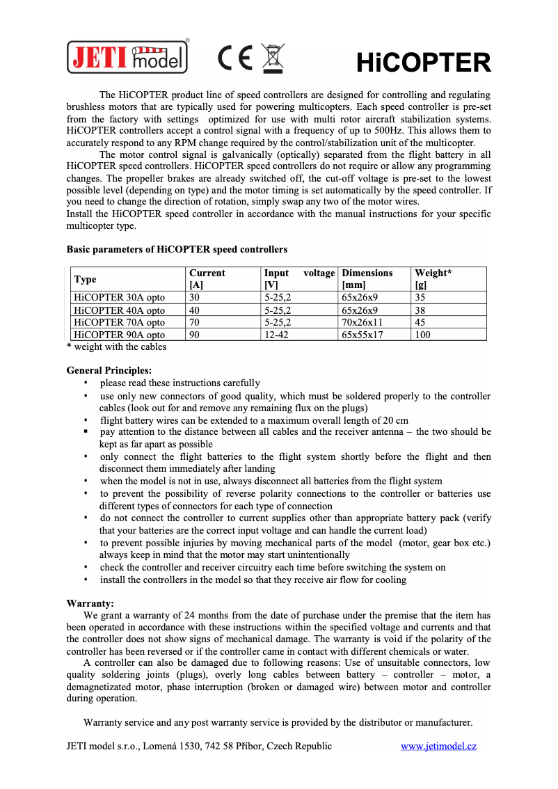 Image de la première page du manuel de l'appareil Hicopter 90A opto