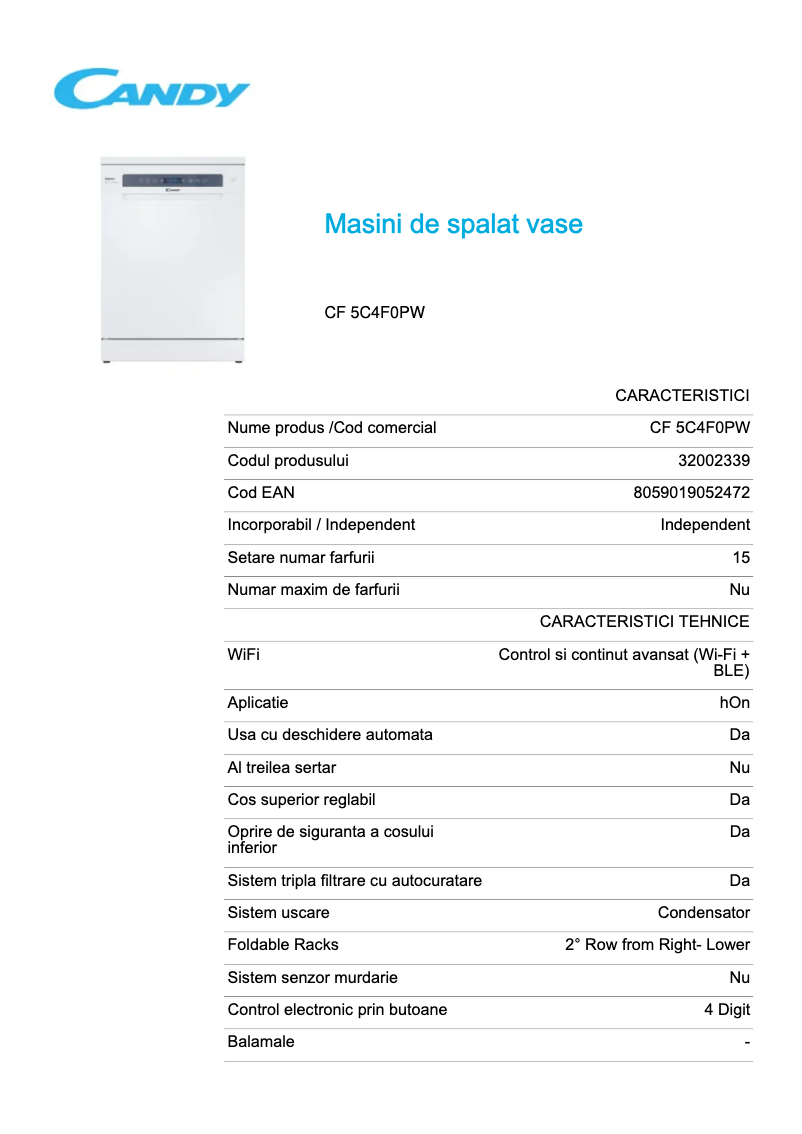 Image de la première page du manuel de l'appareil Rapido' CF 5C4F0PW