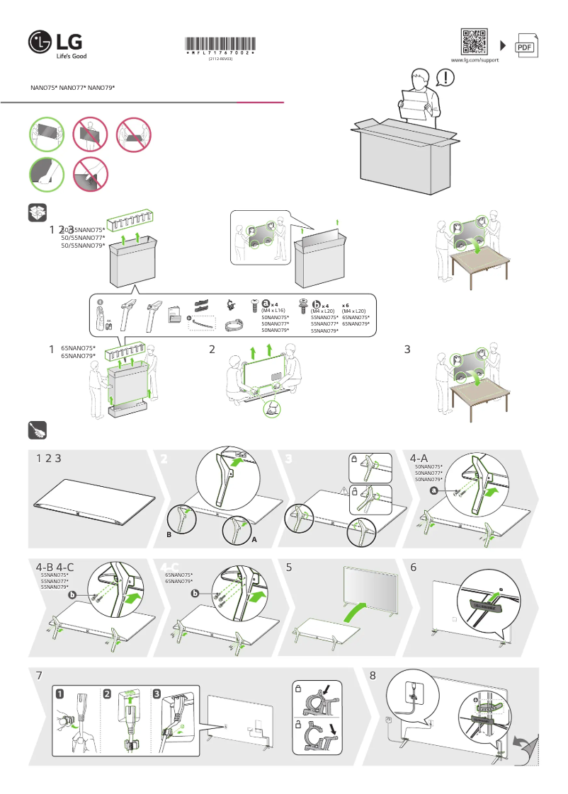 Page 1 de la notice Manuel utilisateur LG 50NANO796PC