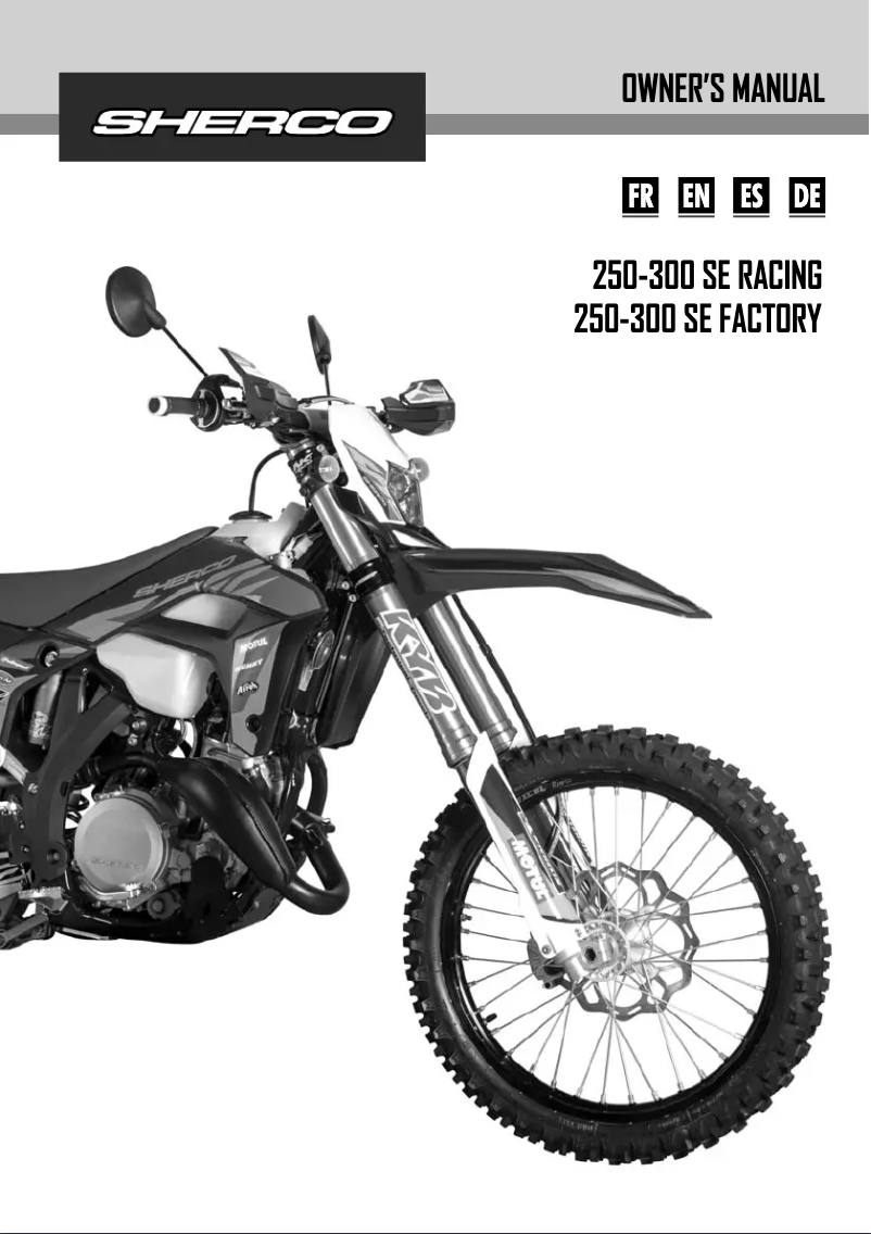 Page 1 de la notice Manuel utilisateur Sherco 250 SEF (2022)
