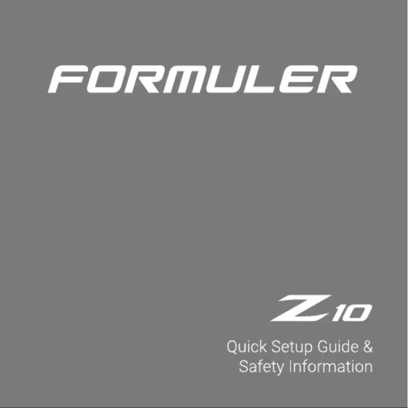 Page n°1 - Manuel utilisateur Formuler Z10