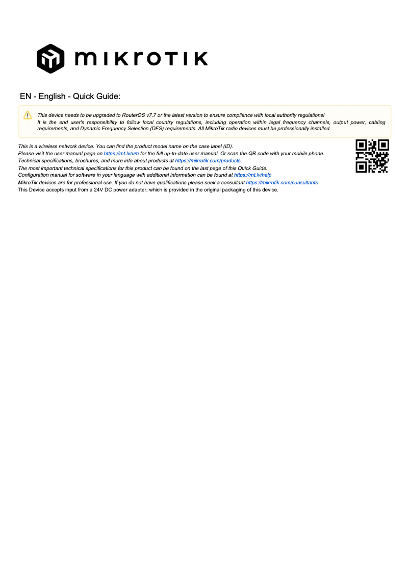 Image de la première page du manuel de l'appareil LtAP mini