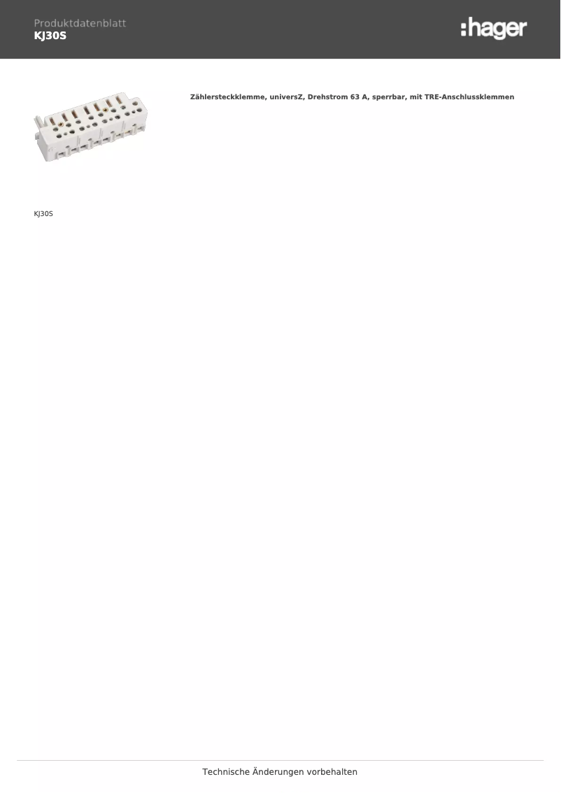 Page n°1 - Manuel utilisateur Hager KJ30S