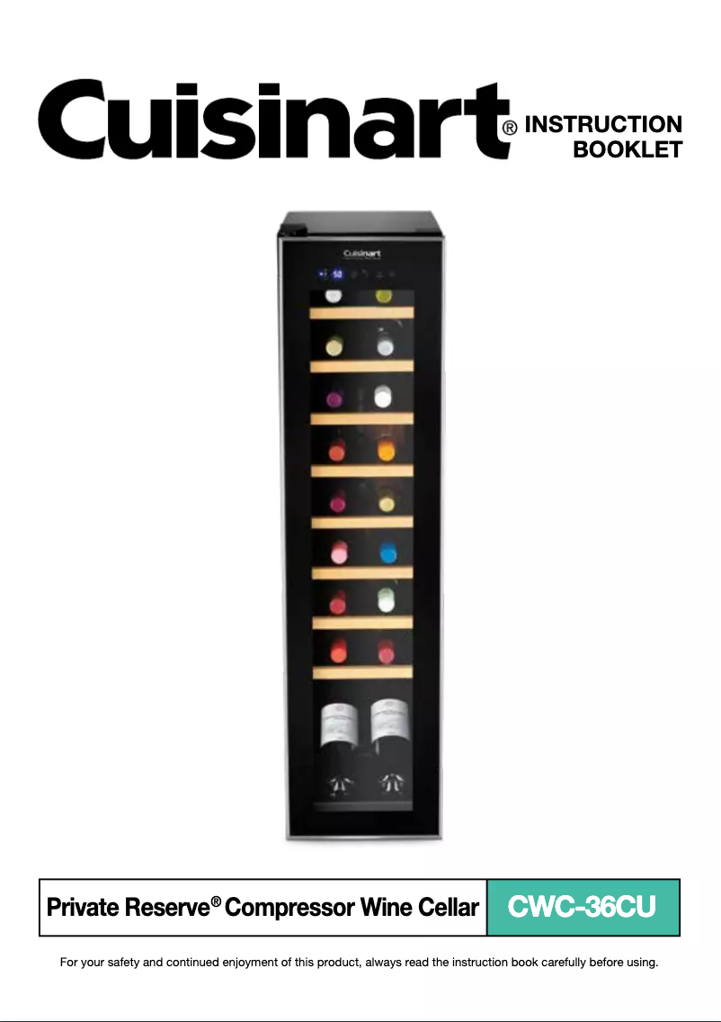 Page 1 de la notice Manuel utilisateur Cuisinart Private Reserve CWC-36CU
