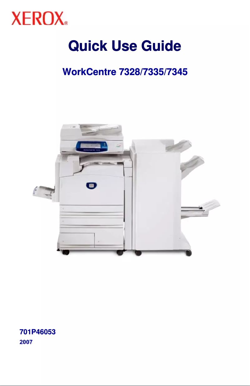 Image de la première page du manuel de l'appareil WorkCentre 7345