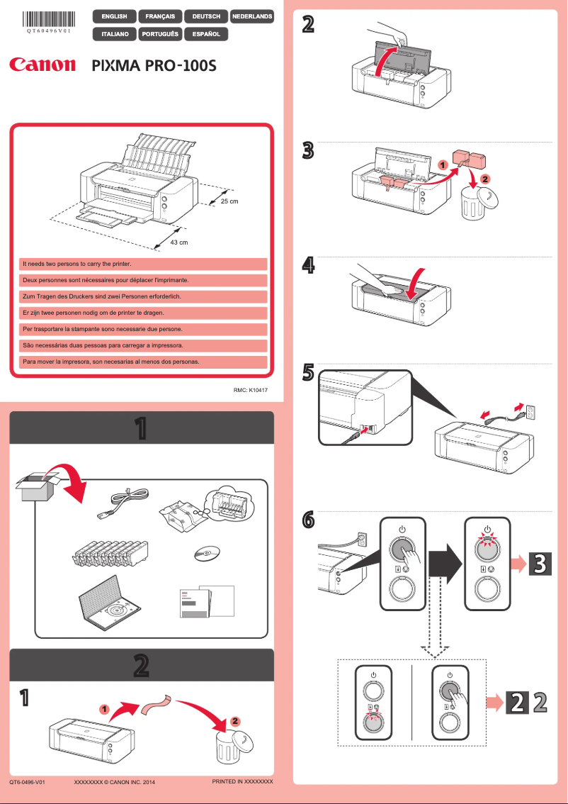 Page 1 de la notice Manuel utilisateur Canon Pixma Pro-100S
