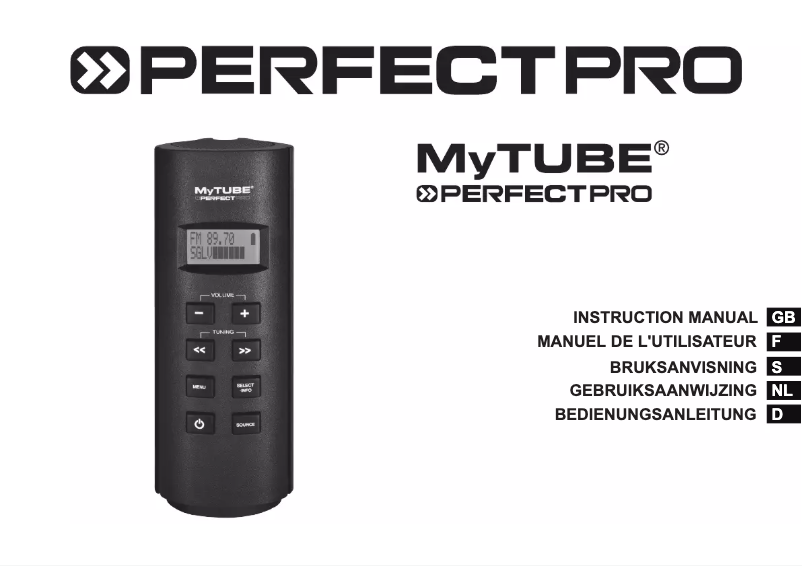 Image de la première page du manuel de l'appareil MyTube