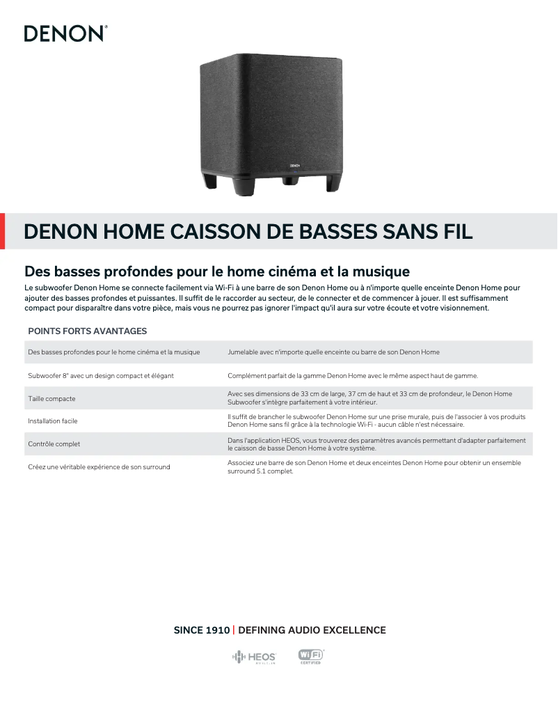 Image de la première page du manuel de l'appareil Home Subwoofer