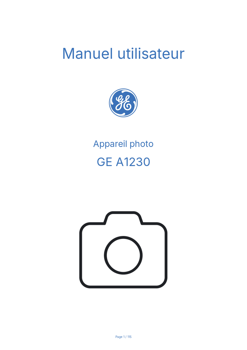 Page n°1 - Manuel utilisateur GE A1230