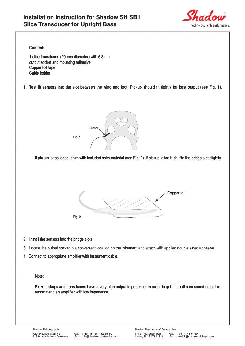 Página 1 del manual Manual de usuario Shadow SH-SB1
