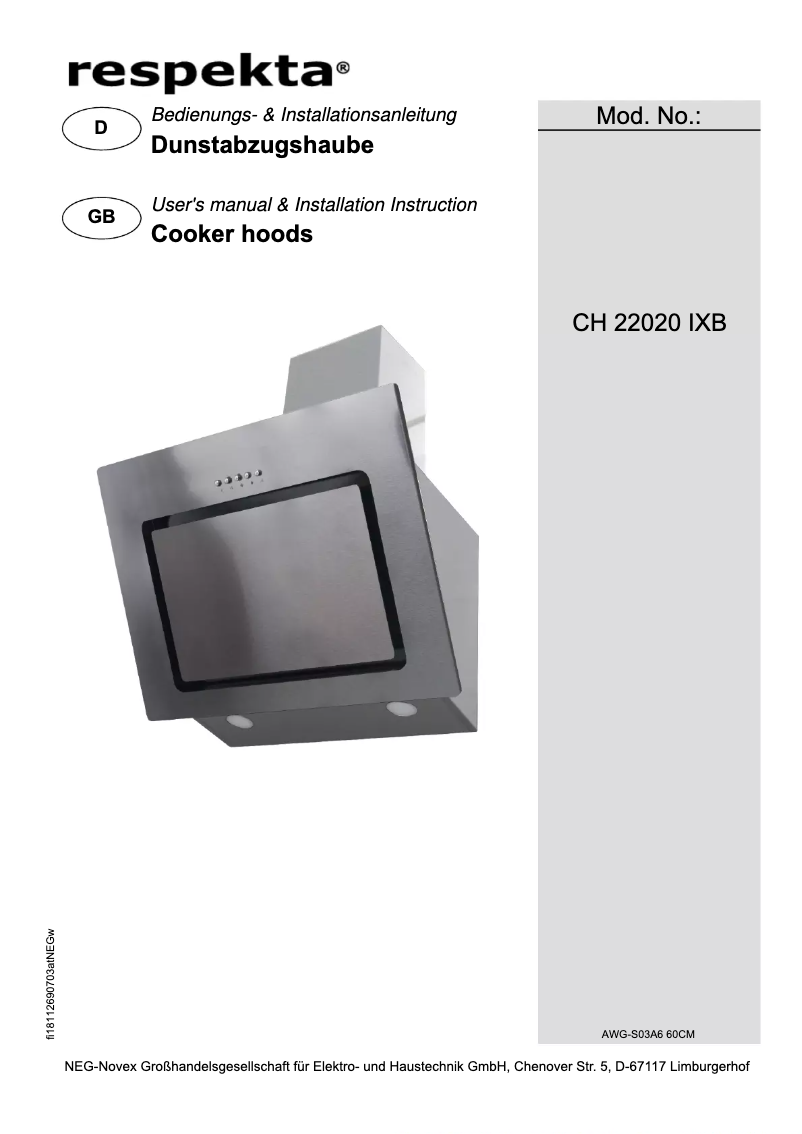 Image de la première page du manuel de l'appareil Numa CH22020IXB