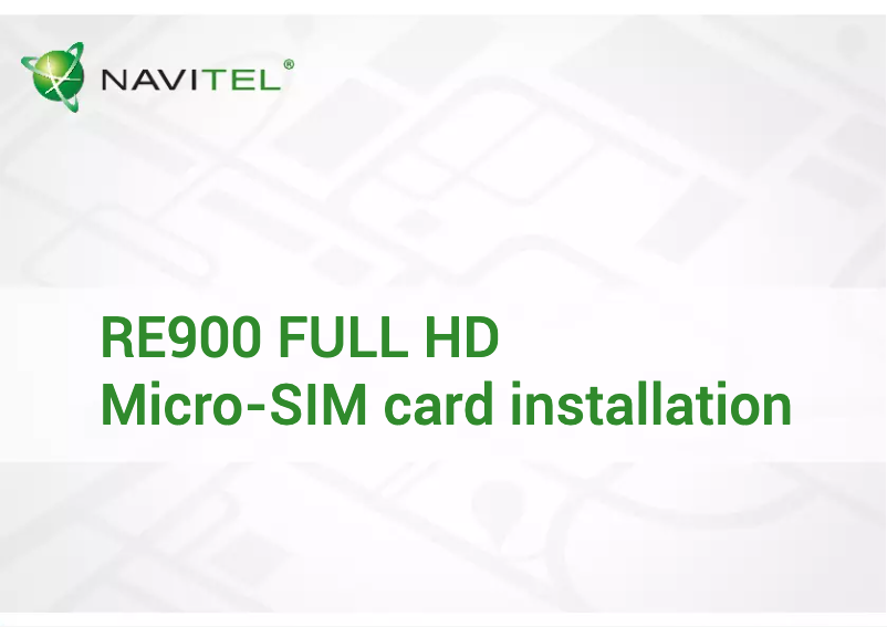Page 1 of the manual Installation Guide Navitel RE900