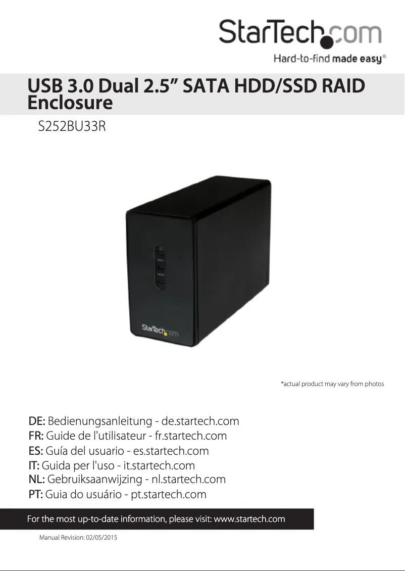 Page n°1 - Manuel utilisateur StarTech.com S252BU33RC