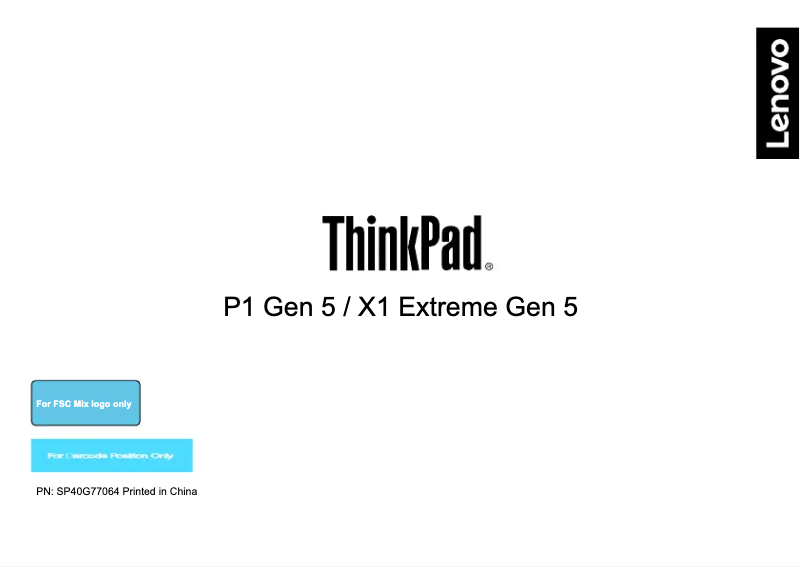 Page n°1 - Manuel utilisateur Lenovo ThinkPad X1 Extreme Gen 5