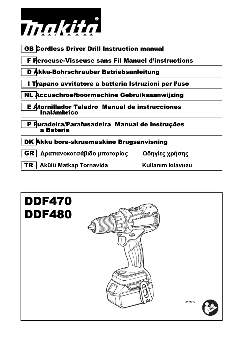 Page 1 de la notice Manuel utilisateur Makita DDF480RF3J
